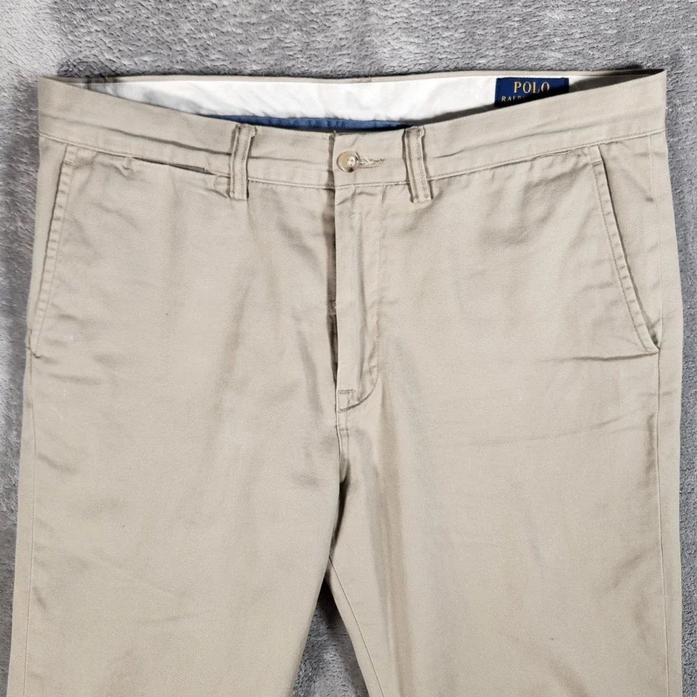 Polo Ralph Lauren Chino Pants Mens 34/32 Tan Excellent‎ Classic Fit Cotton Twill
